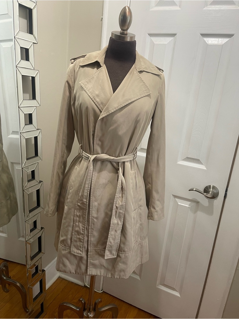 Zara Light Beige Trench Coat with Self Tie Belt
